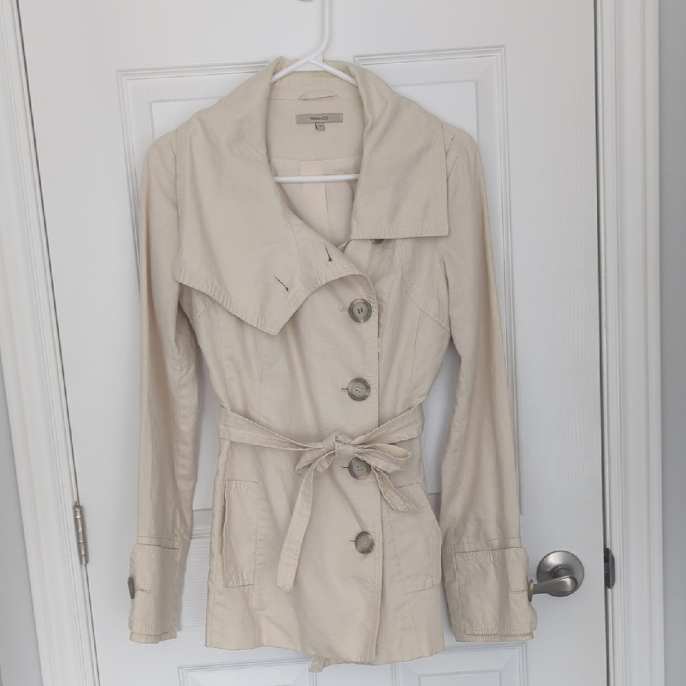 RW&Co Women's Cream Light Coat Size Small